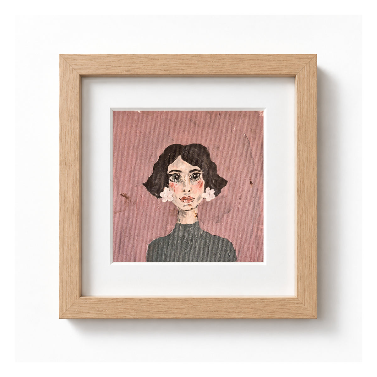 Little ladies - Mara | Original painting framed