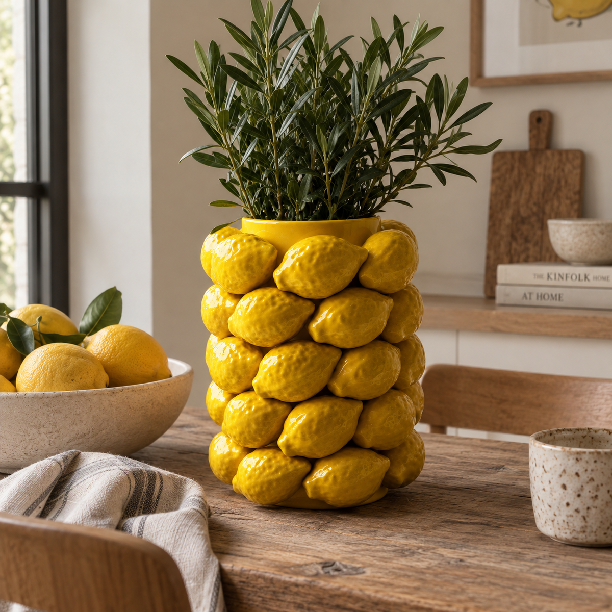 Lemon vase ceramic