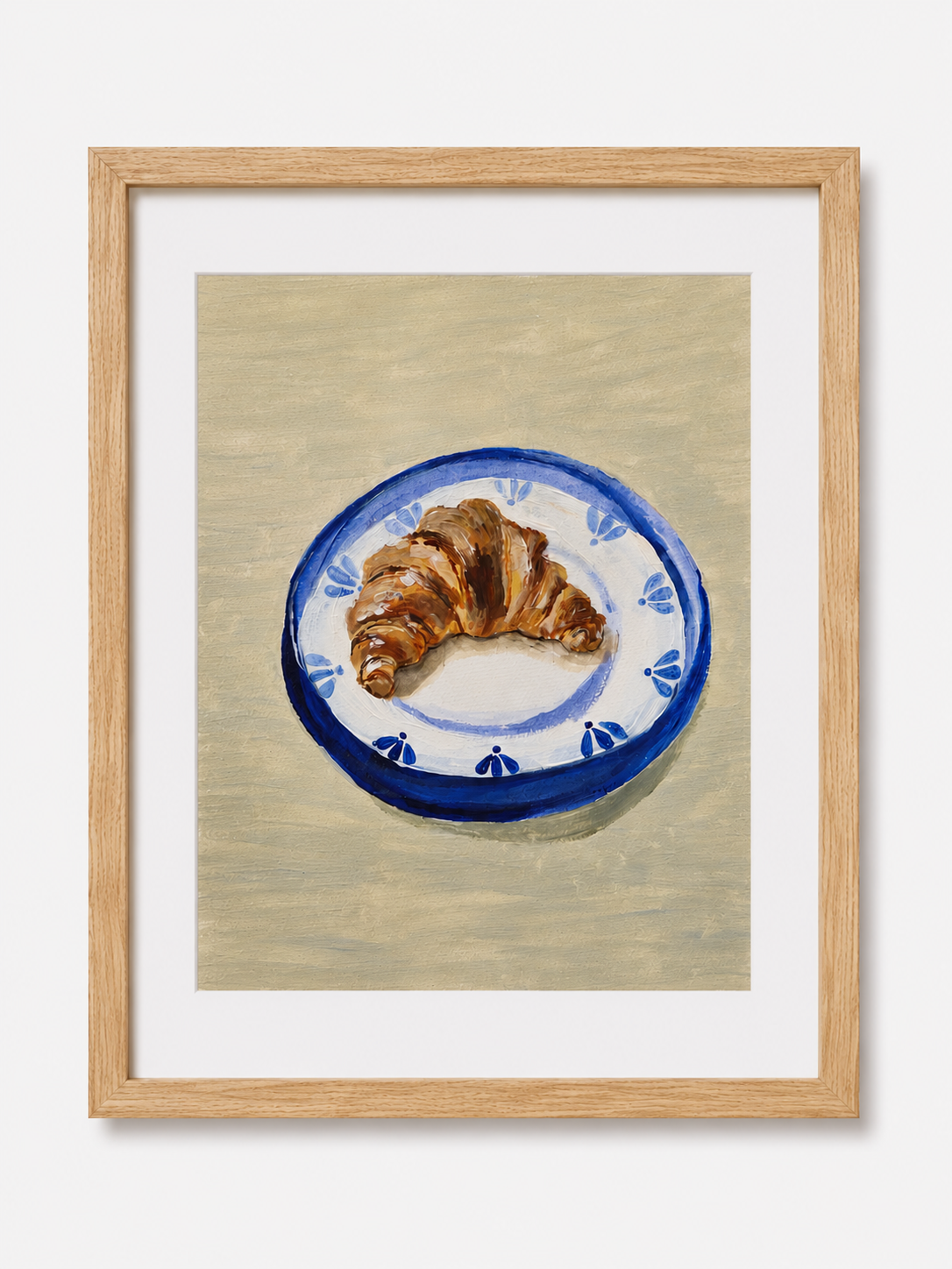 Croissant Plate | Original Acrylic Painting