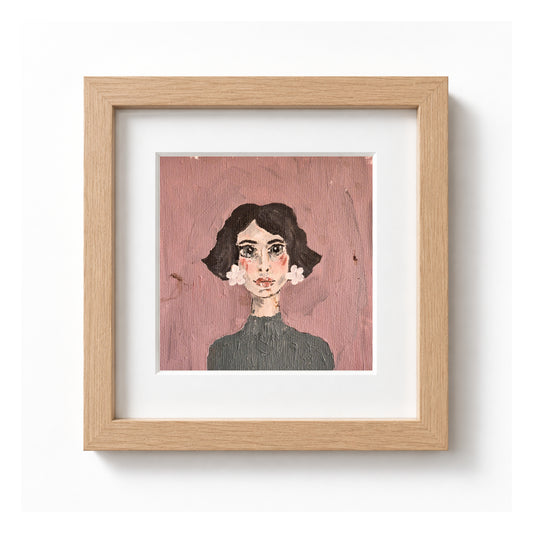 Little ladies - Mara | Original painting framed
