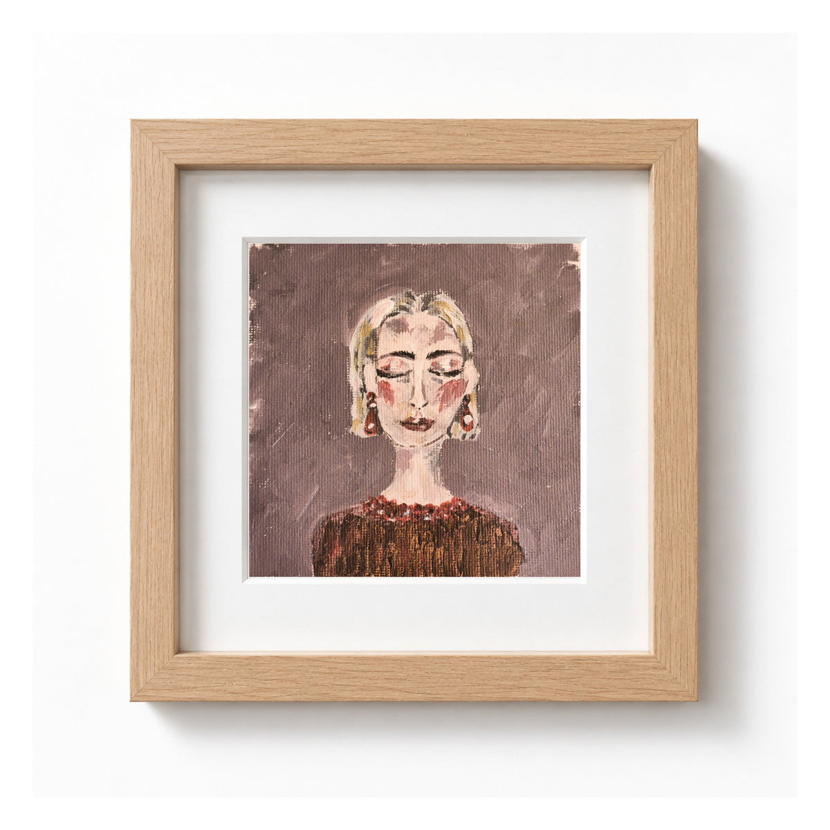Little ladies - Caroline | Original painting framed