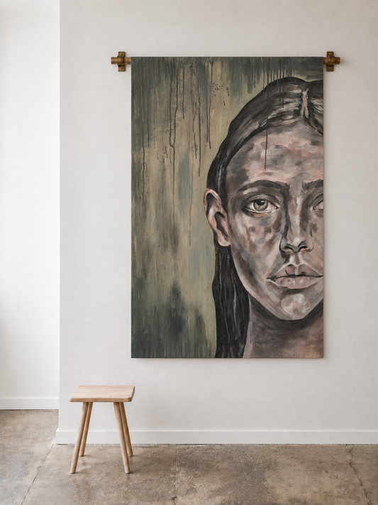 Stare | Original art print on fabric