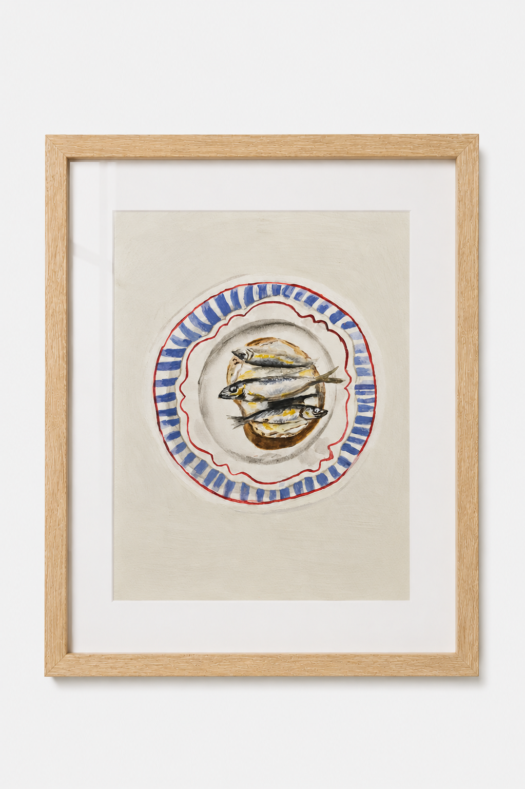 Anchovies on toast | Original Acrylic Painting