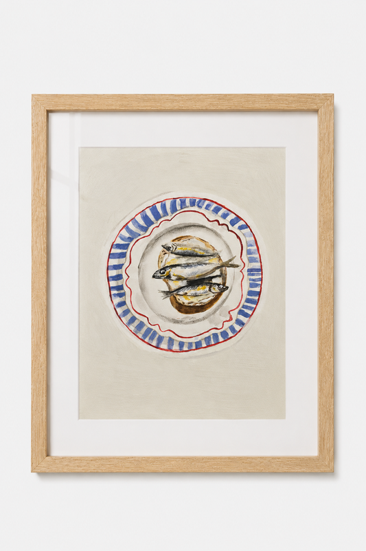 Anchovies on toast | Original Acrylic Painting